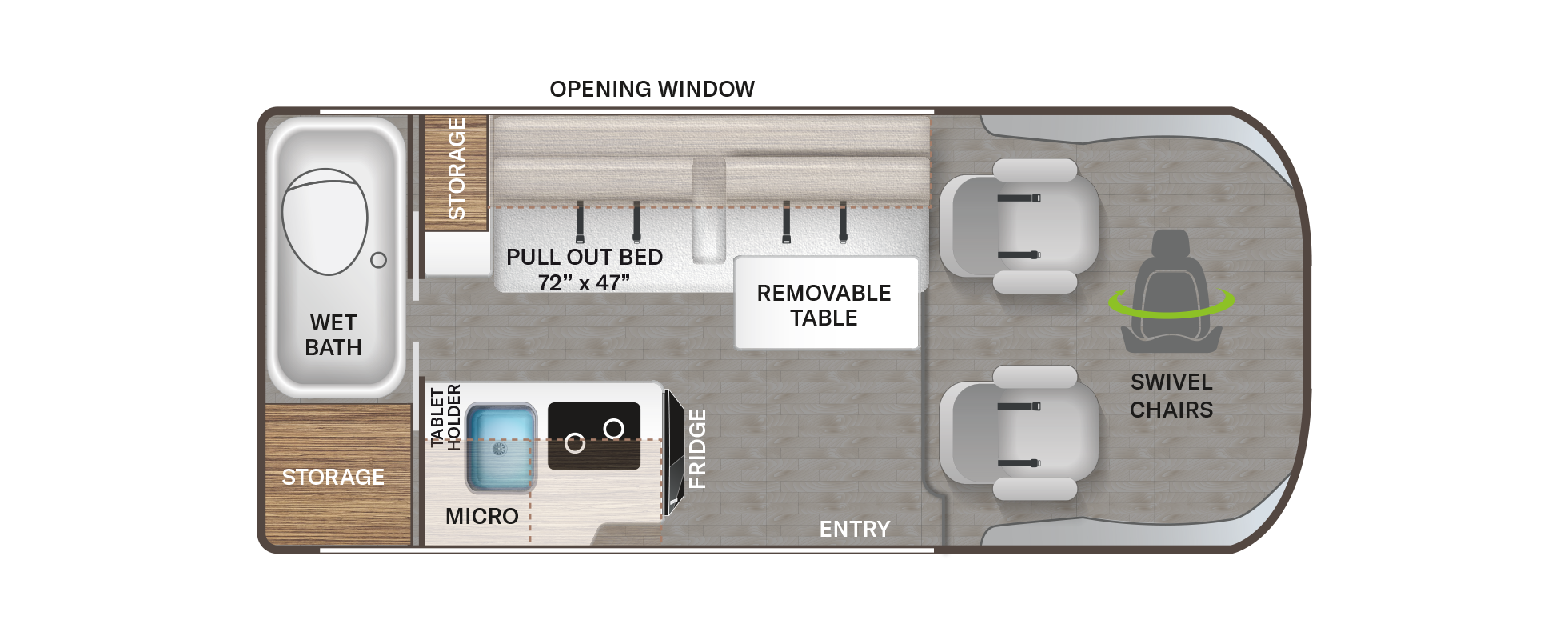2023 Thor Rize Scope Class B RV 18M Floor Plan