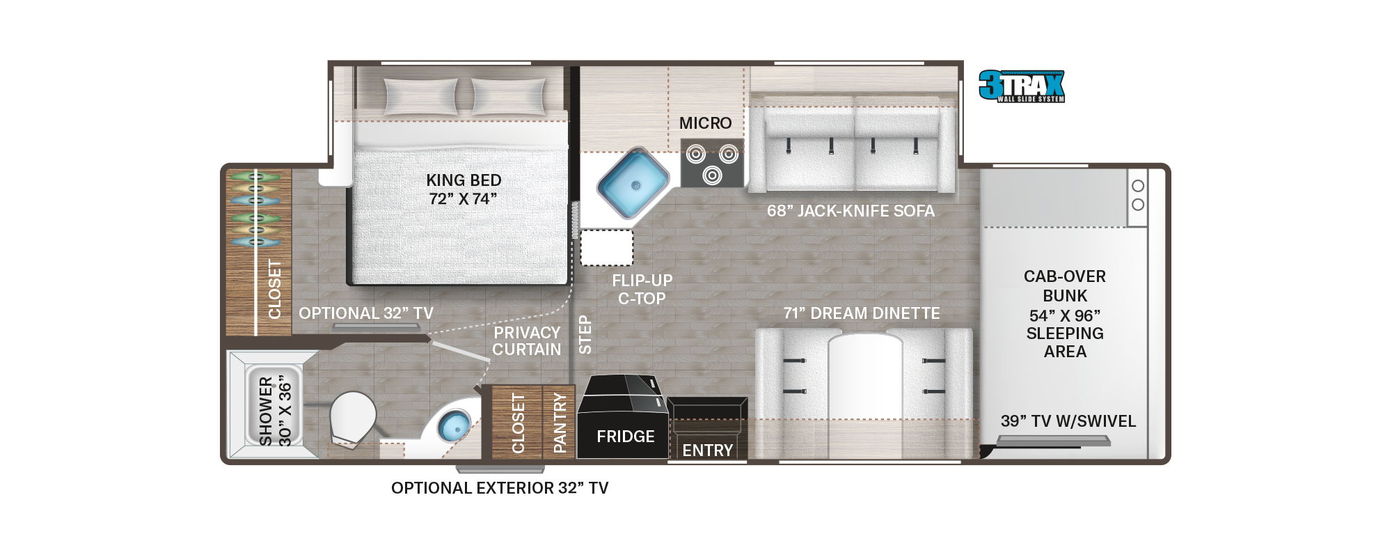 2022 Thor Chateau Four Winds Class C RV 27R Floor Plan