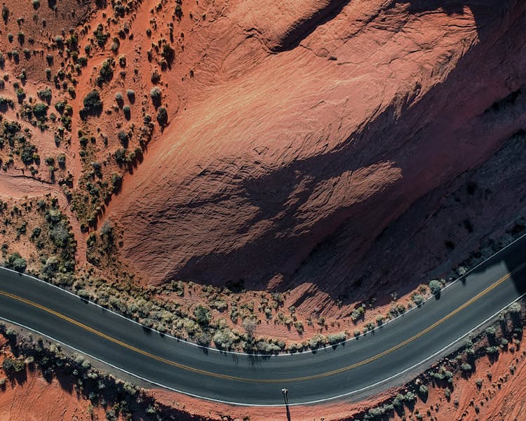 Winding road in the Utah desert Thor photo shoot