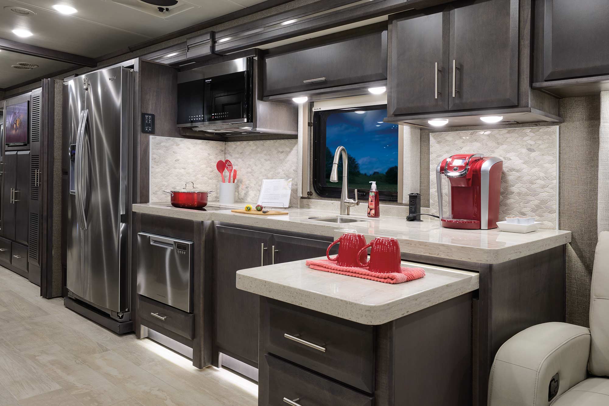 2022 Thor Venetian Class A Diesel Pusher RV F42 Kitchen - Studio Collection™ Vespa Regatta Cabinetry
