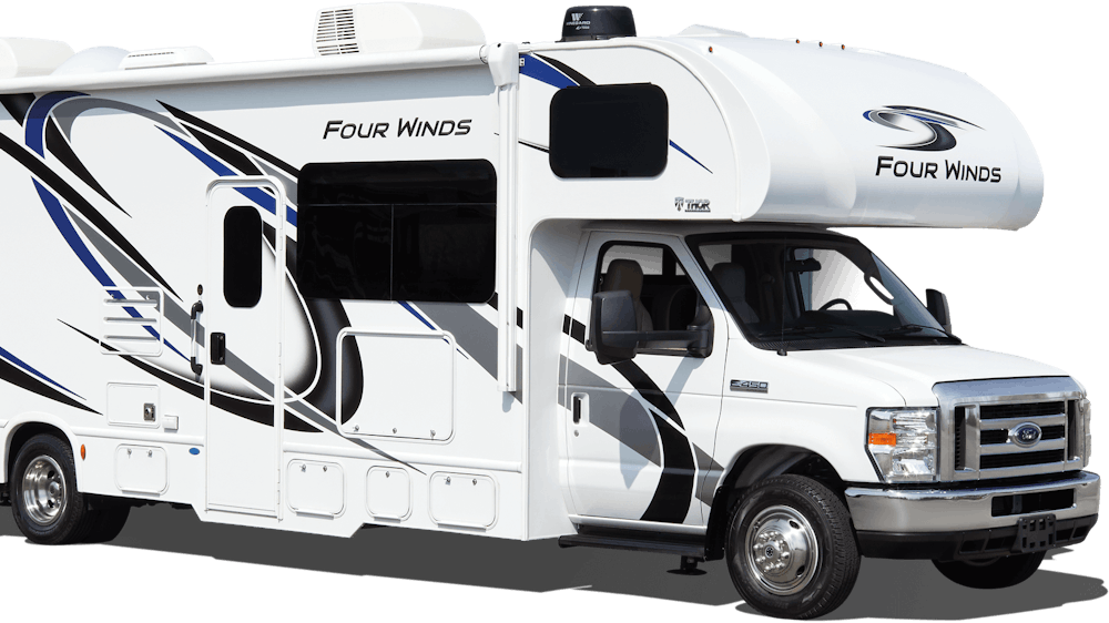 2021 Thor Four Winds Class C RV Cool Blue HD-Max Exterior