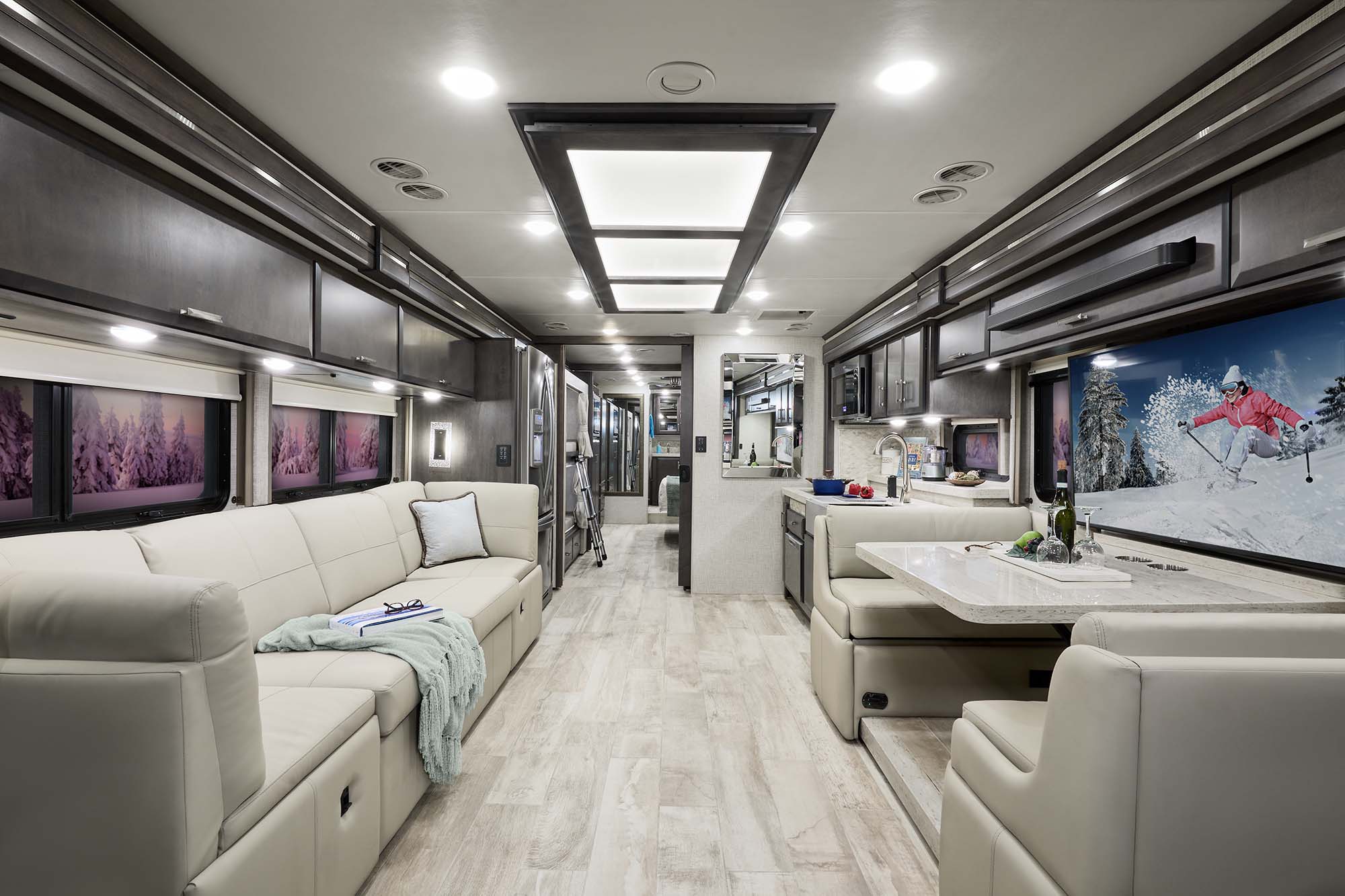 2022 Thor Tuscany Class A Diesel Pusher RV 45BX Front to Back - Studio Collection™ Portofino Regatta Cabinetry