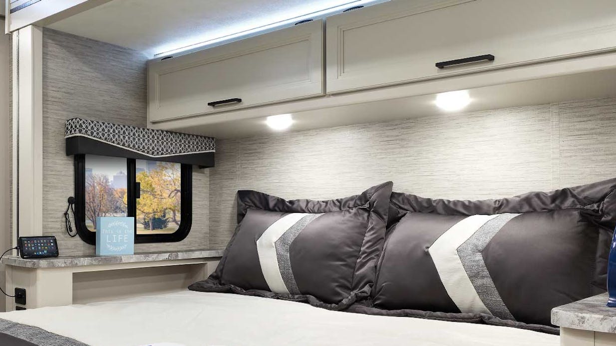 2022 Thor Compass AWD Class B+ RV 23TW Bedroom - Home Collectionâ„¢ Estate Grey Ivory Coast Cabinetry