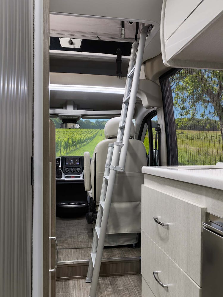 2022 Thor Tellaro Class B RV 20J SkyBunk® Ladder Pop Top Sky Bunk - Crisp Linen Modern White Cabinetry