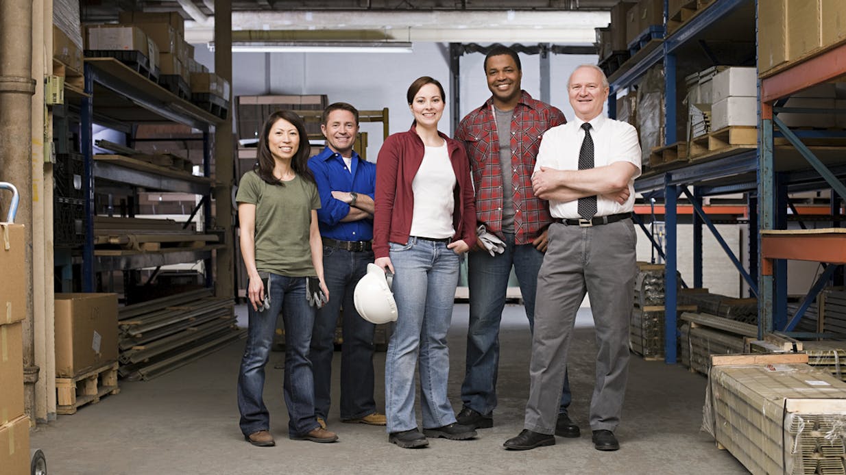 Employees in a warehouse