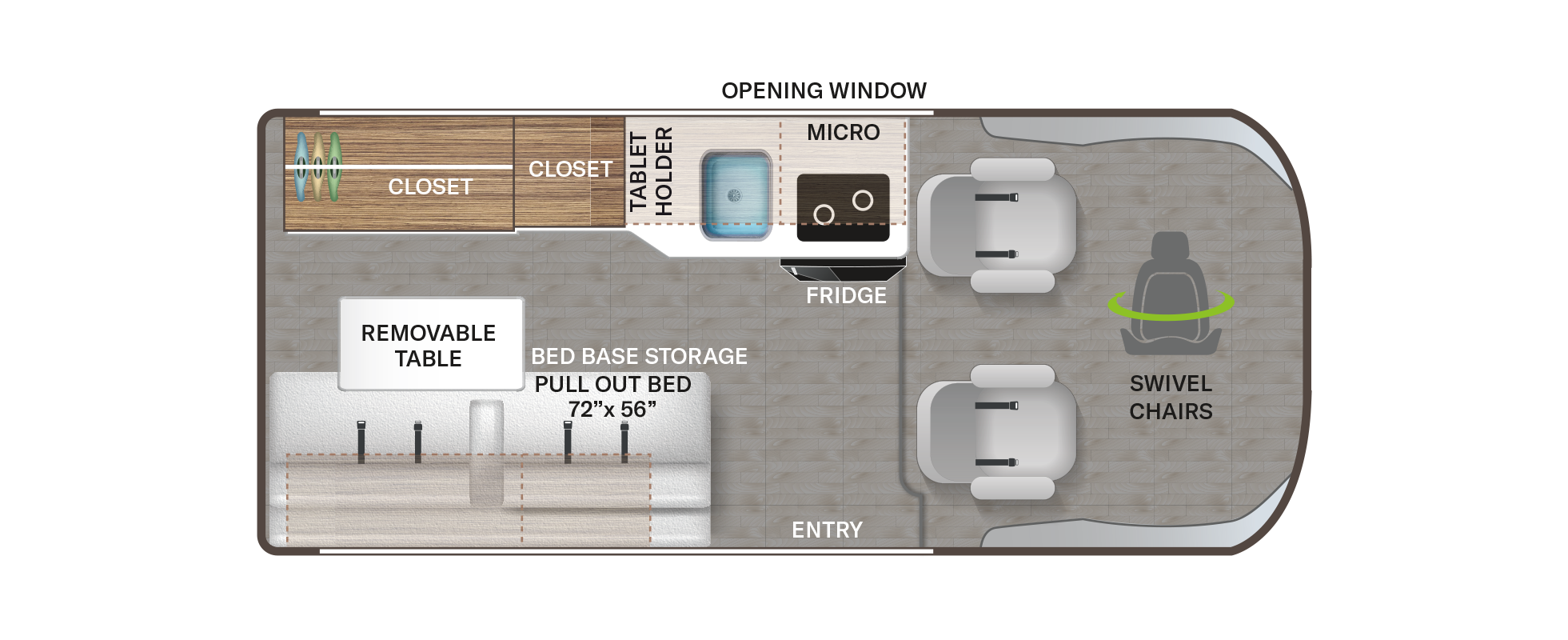 2023 Thor Rize Scope Class B RV 18T Floor Plan