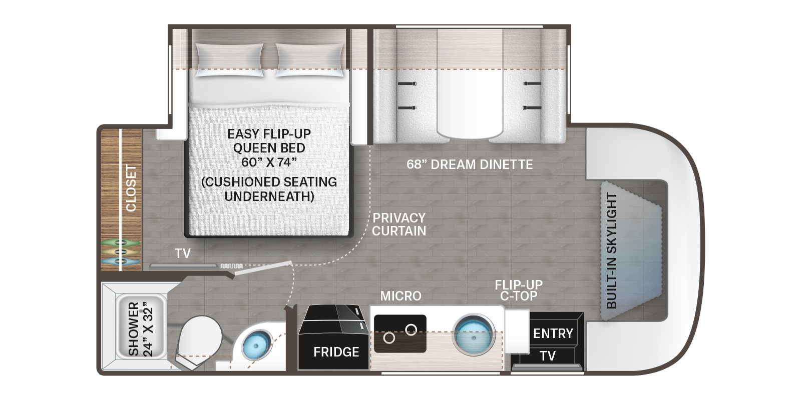Gemini 23TW Floorplan - Thor Motor Coach