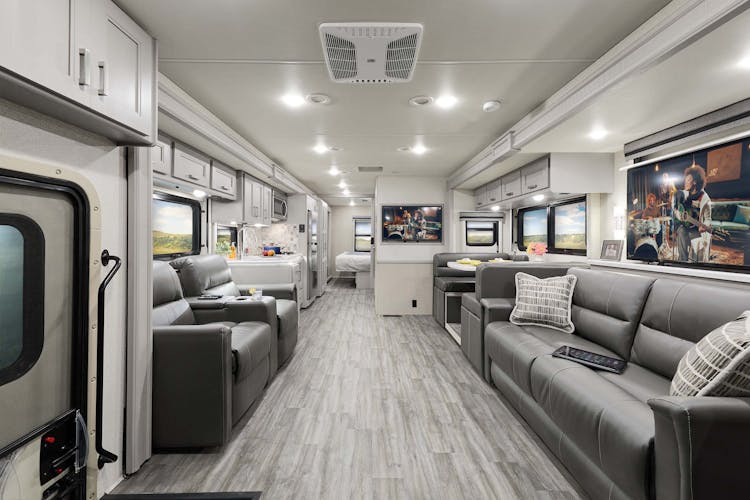 2023 Thor Miramar Class A RV 35.2 front to back Moonstone Shell Gray Cabinetry