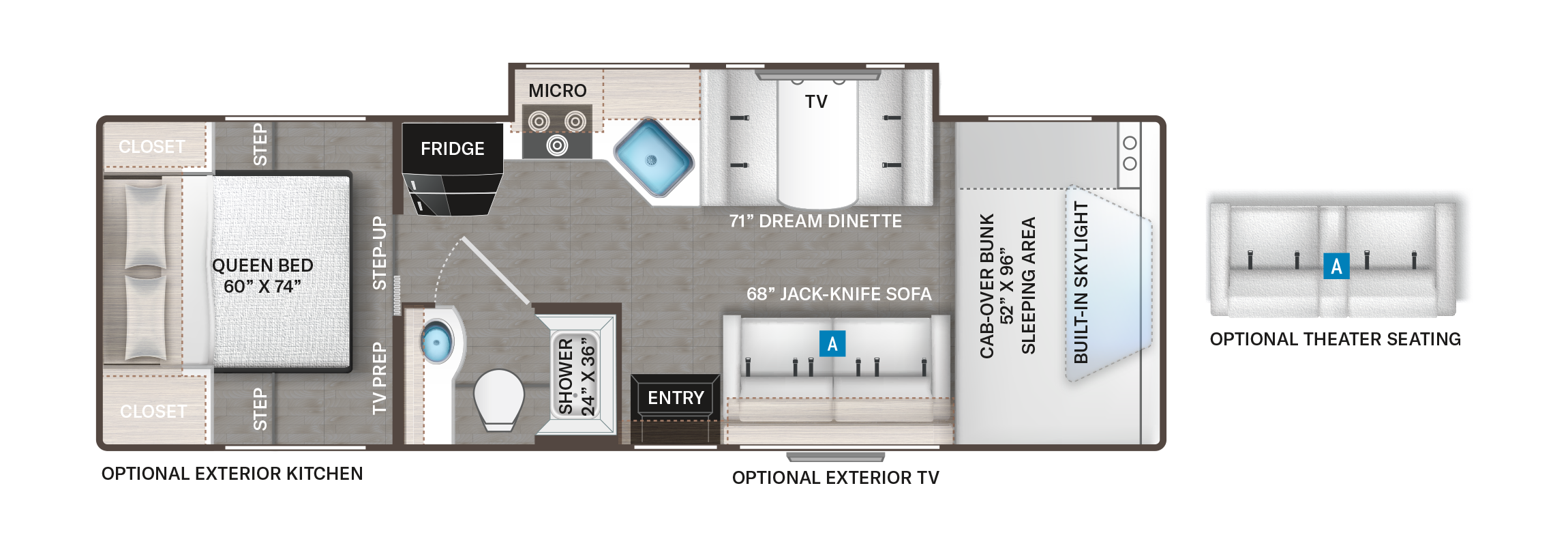 Quantum LC28 floor plan with optional theater seating