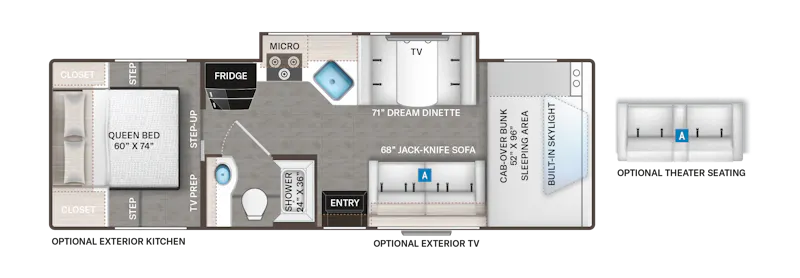 Quantum LC28 floor plan with optional theater seating