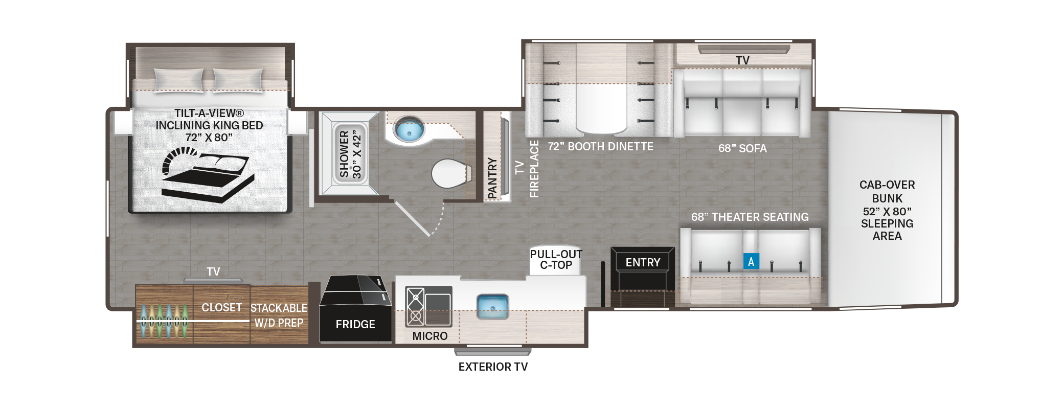 Pasadena SV 38FX Floorplan - Thor Motor Coach
