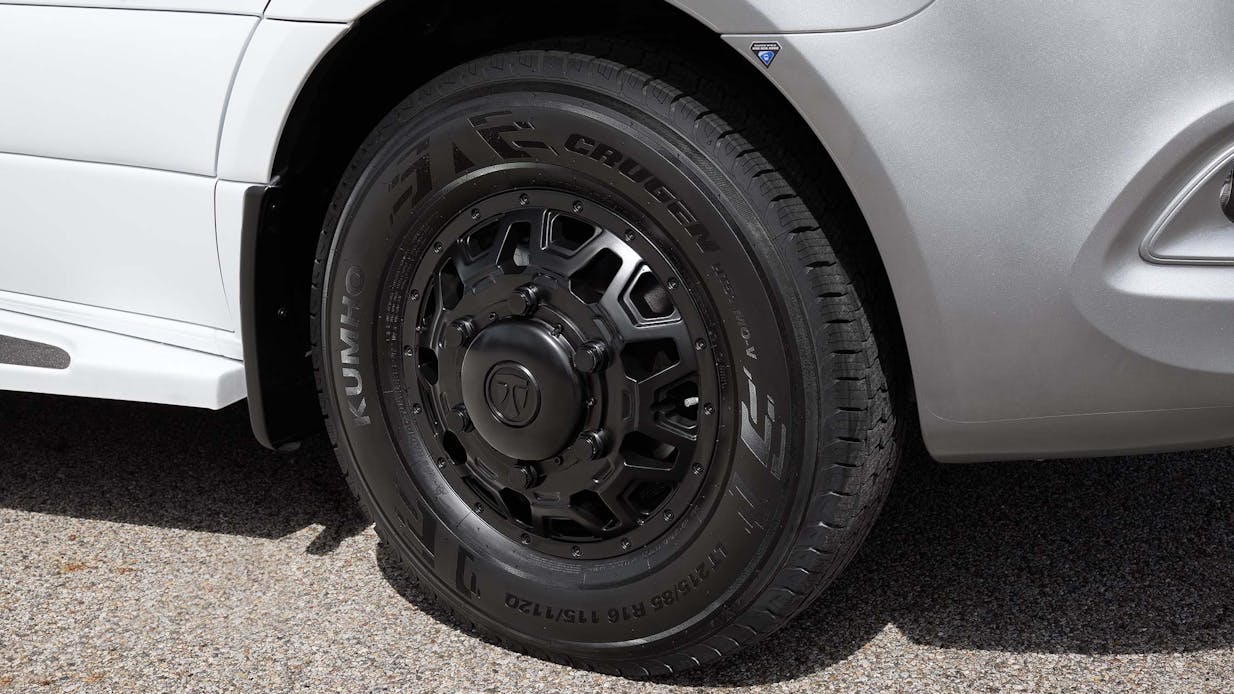 Class C Sprinter optional partial paint with graphics and black wheels