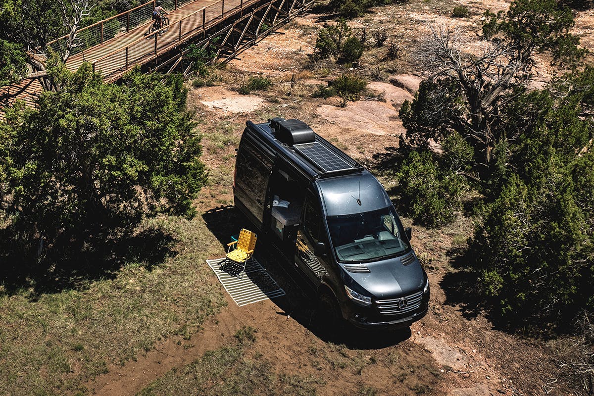 2025 Tranquility Sprinter in Colorado scenery by bridge