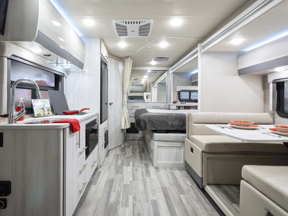 2022 Thor Compass AWD Class B+ RV 23TW Front to Back - Silverpointe Uptown Gray Cabinetry