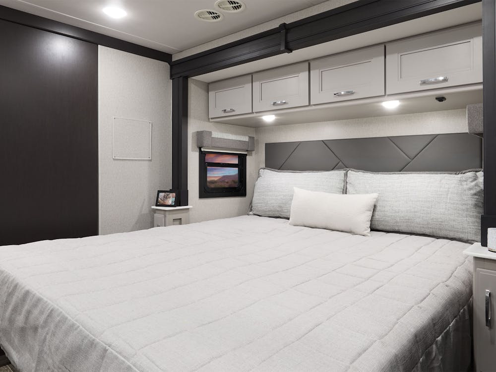 2026 Inception HD 38DX Black Stone Asheville Collection Tilt A View Bed