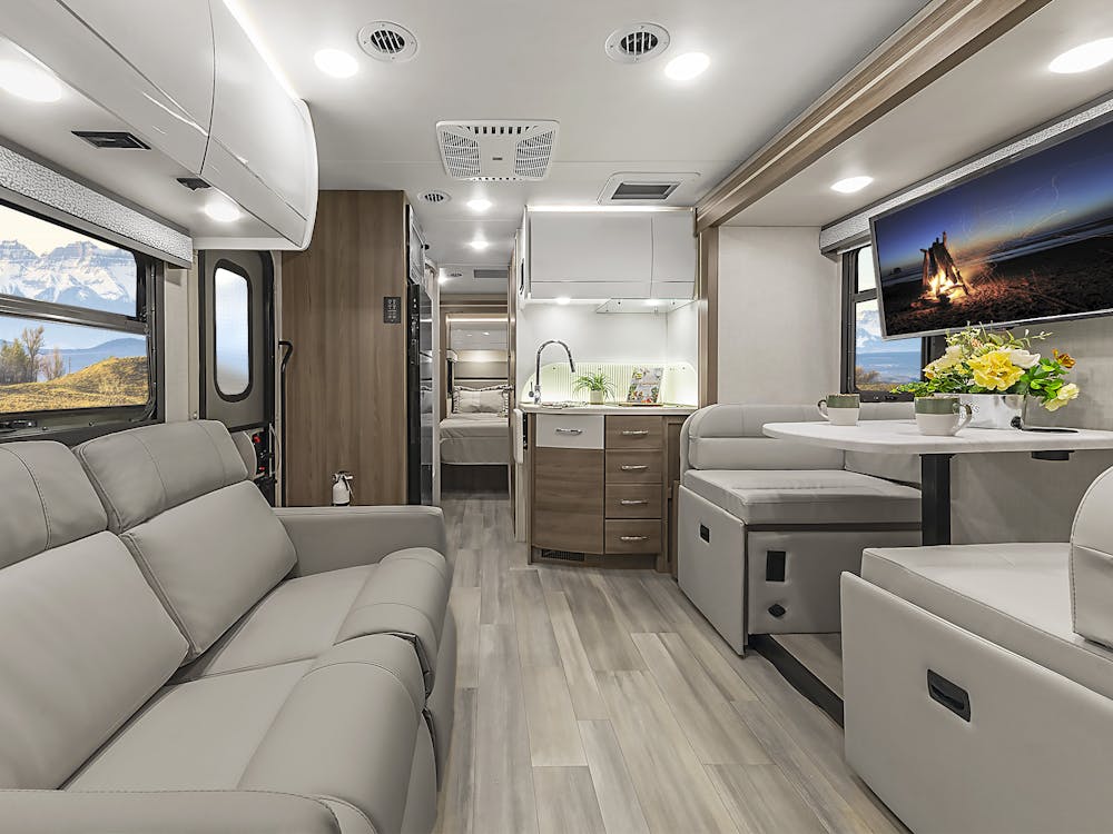 2026 Delano 24RW Snow Leopard II & Modern Mocha Front to Back