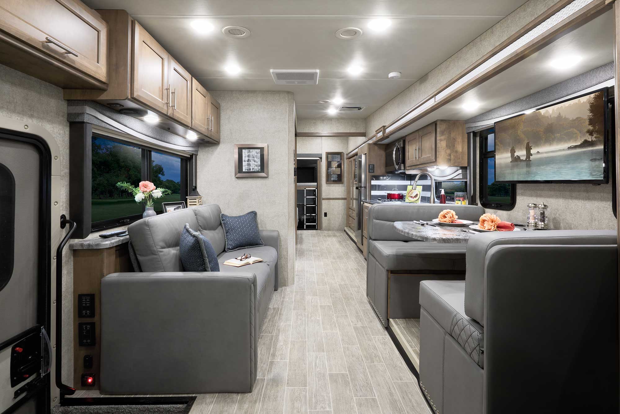 2022 Thor Outlaw Class A Toy Hauler RV 38MB Front to Back - Street Blues Sanibel Cabinetry