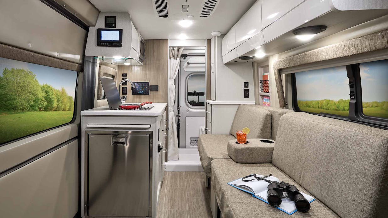 2022 Thor Rize Class B RV 18M Front to Back - Crisp Linen Modern White Cabinetry