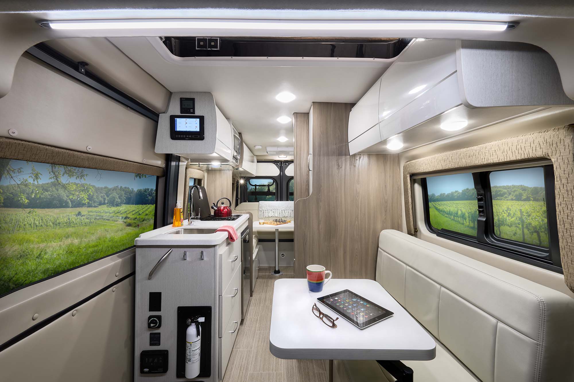 2022 Thor Tellaro Class B RV 20J Front to Back - Crisp Linen Modern White Cabinetry