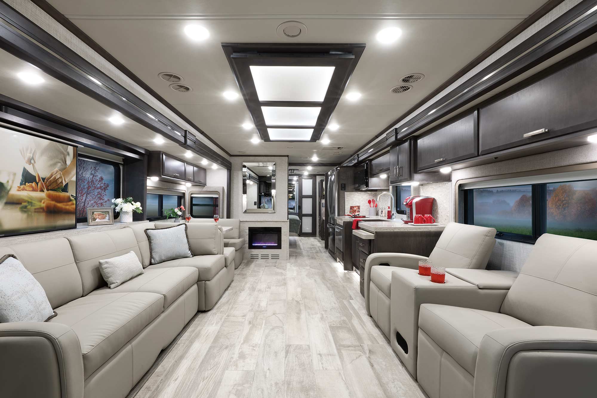 2022 Thor Tuscany Class A Diesel Pusher RV 45MX Front to Back - Studio Collection™ Portofino Regatta Cabinetry