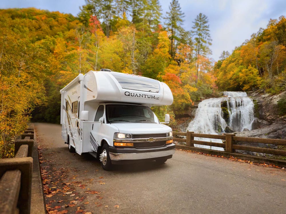 2022 Thor Quantum Class C RV Lifestyle waterfall tennessee shoot bridge shot