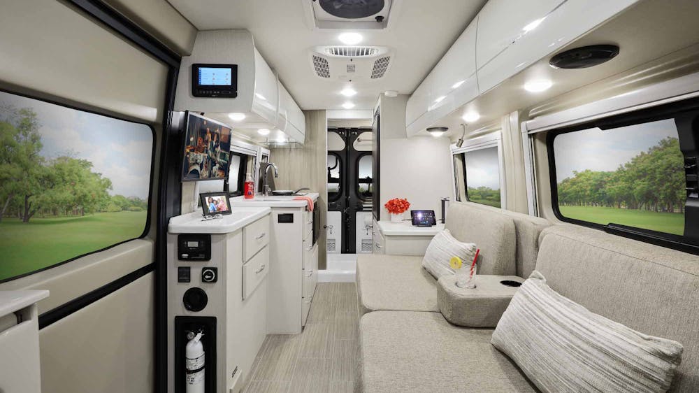 2021 Thor Tellaro Class B RV 20K Front to Back - Crisp Linen Modern White Cabinetry