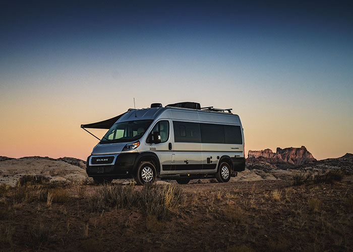 2021 Tellaro Class B Camper Van RV Lifestyle Exterior in Utah Corporate photo shoot