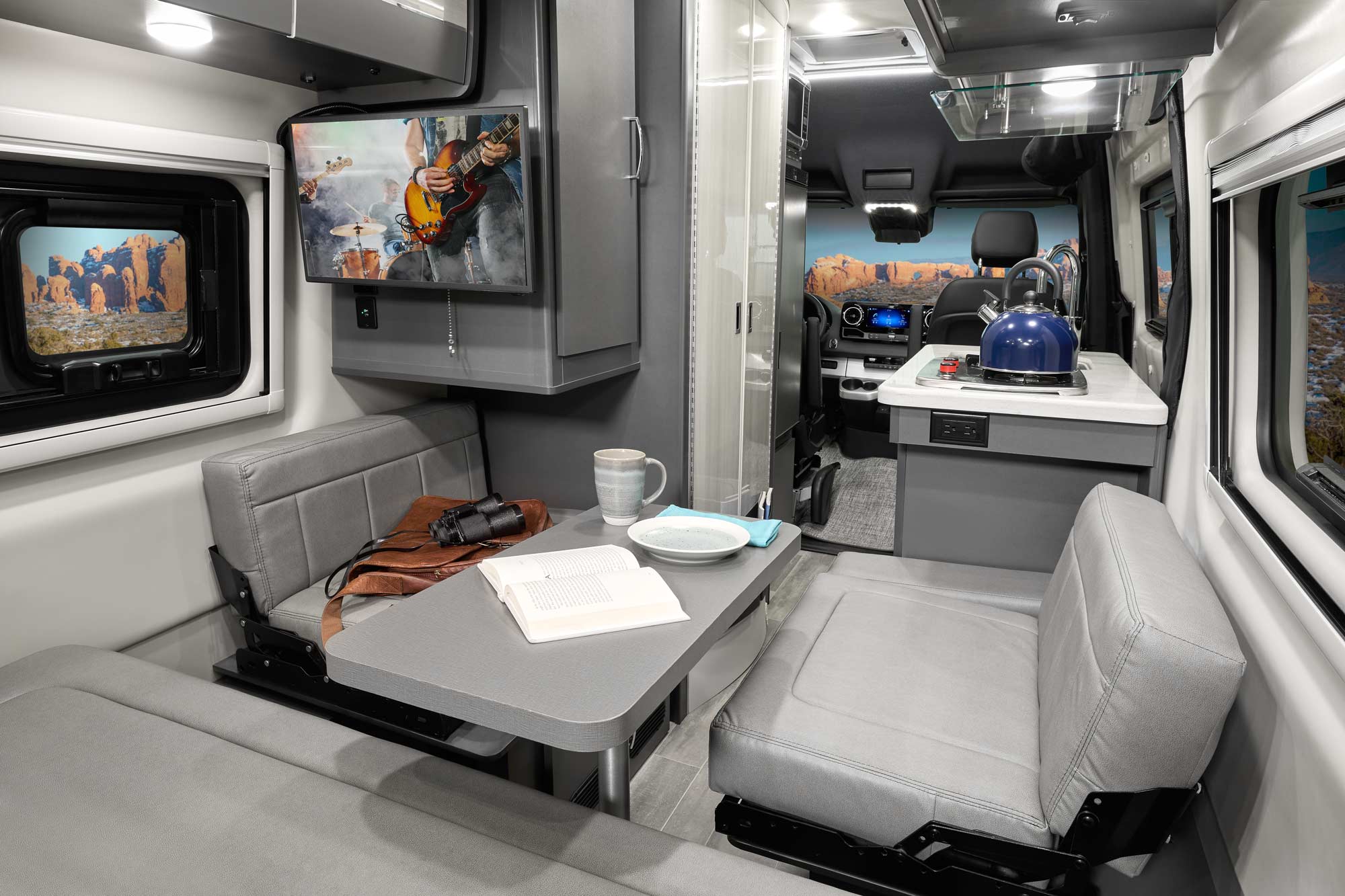 2022 Thor Sanctuary Class B RV 19P Removable Table - Metallic Gray Metallic Gray Cabinetry - Sprinter Van