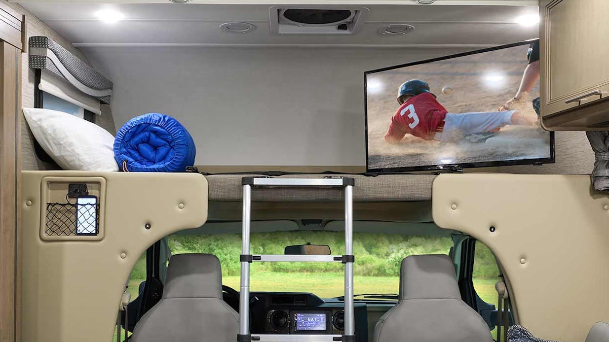 2022 Thor Outlaw Class C Toy Hauler RV 29J Overhead Bunk - Street Blues Irish Maple Cabinetry