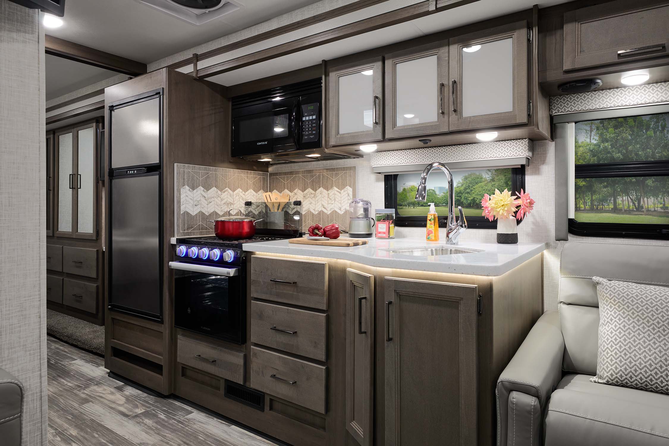 Hurricane fashion gray with weathered cherry kitchen