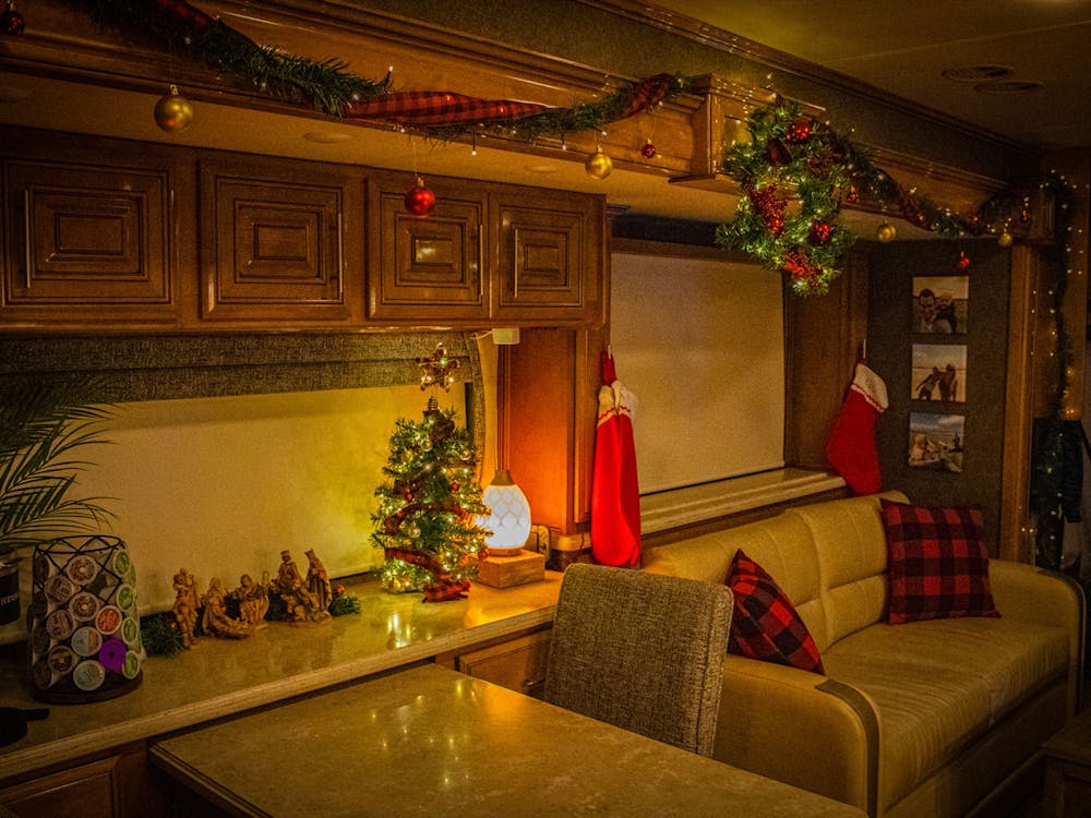 Blog photo Breaking Tradition - Hagen blog christmas decor in Class A Diesel Motorhome