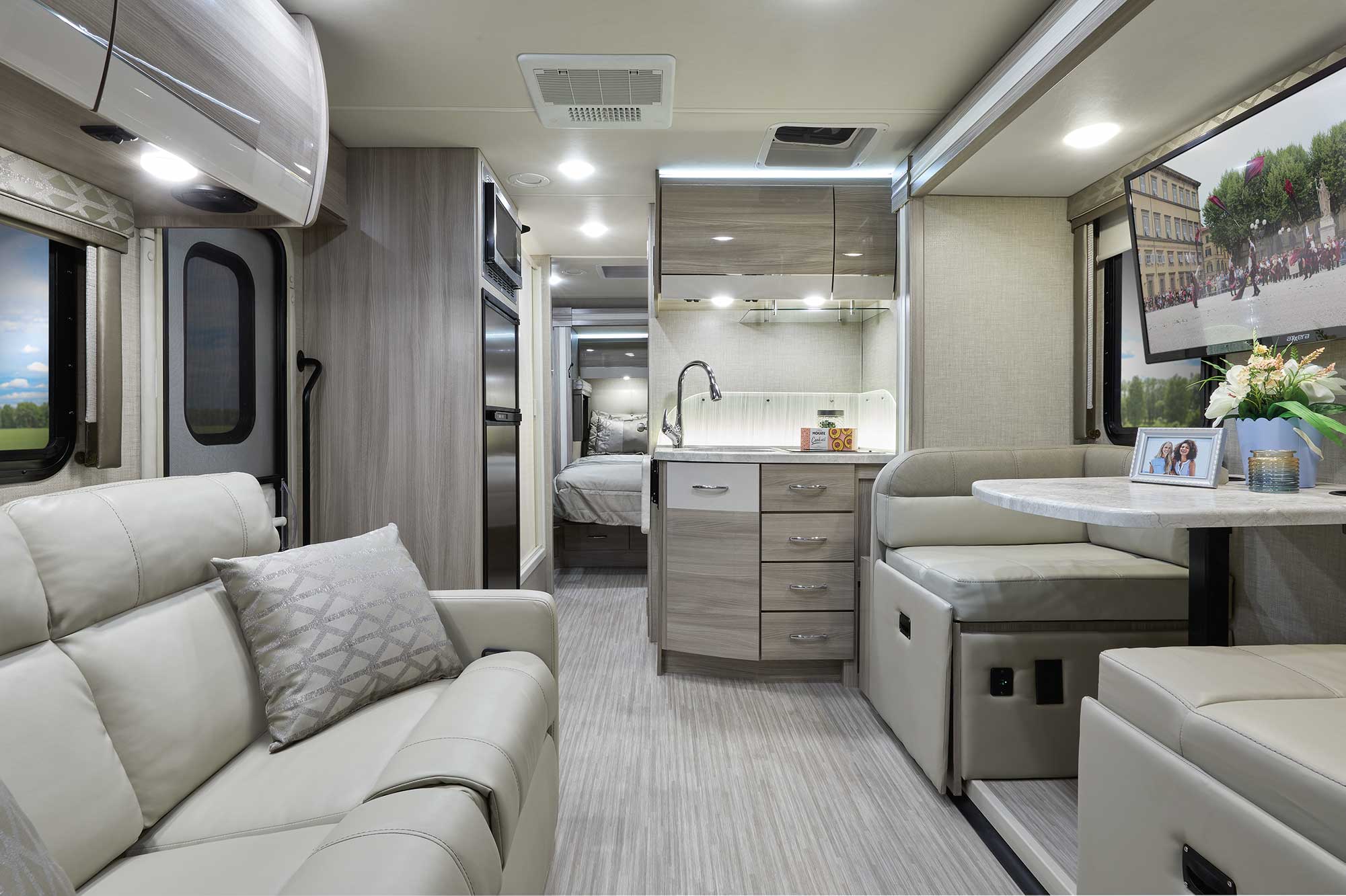 2022 Thor Delano Mercedes Sprinter RV 24RW Front to Back - Grey Cashmere Miami Modern Cabinetry