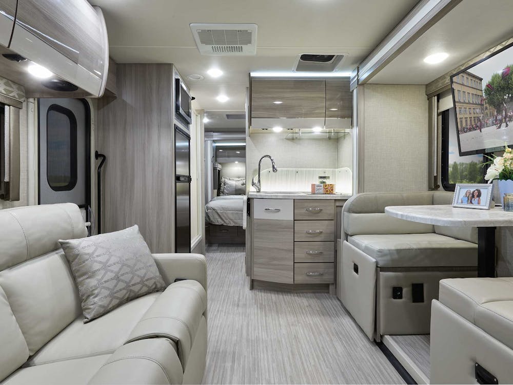 2022 Thor Delano Mercedes Sprinter RV 24RW Front to Back - Grey Cashmere Miami Modern Cabinetry