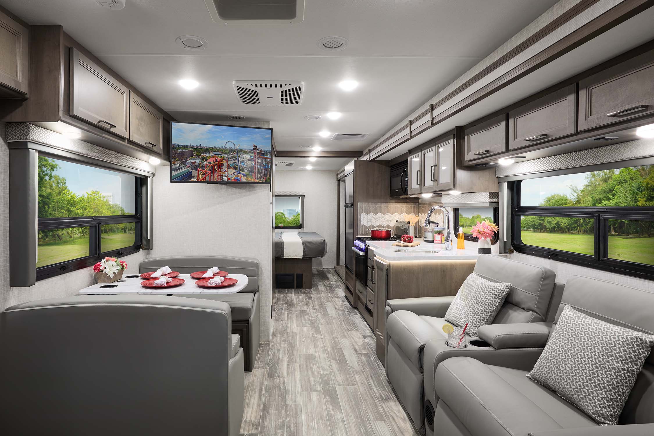 Hurricane fashion gray with weathered cherry front to back