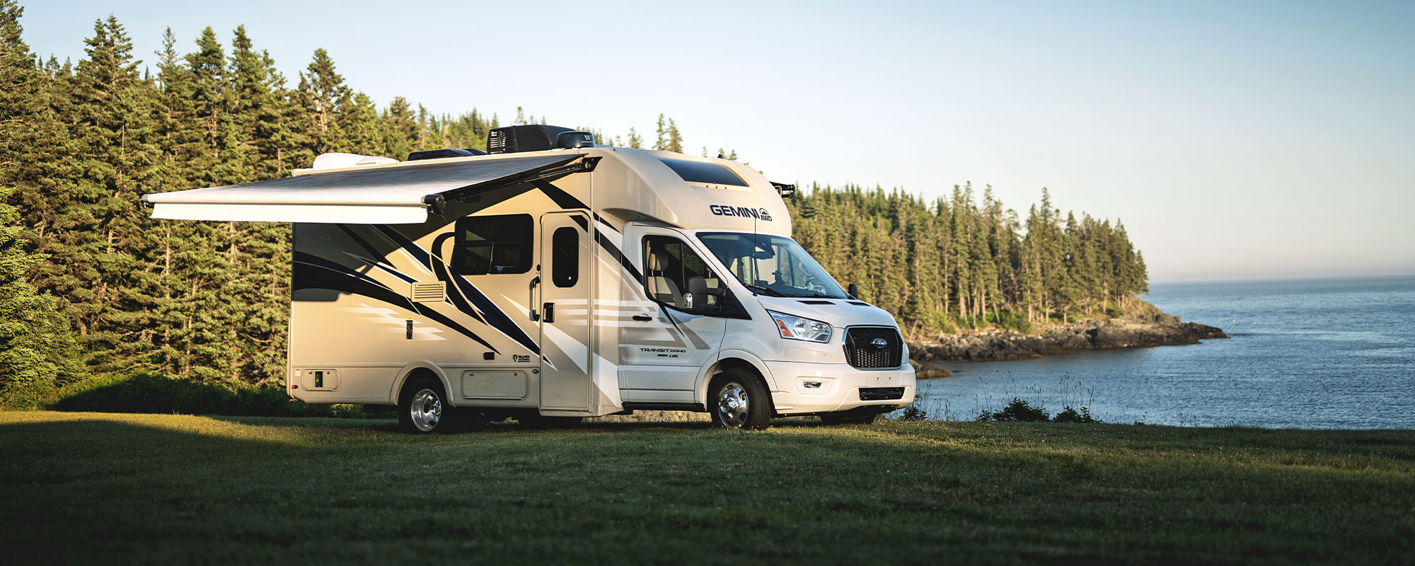 2021 Gemini AWD Class B+ RV all wheel drive lifestyle Maine corporate photo shoot by the ocean