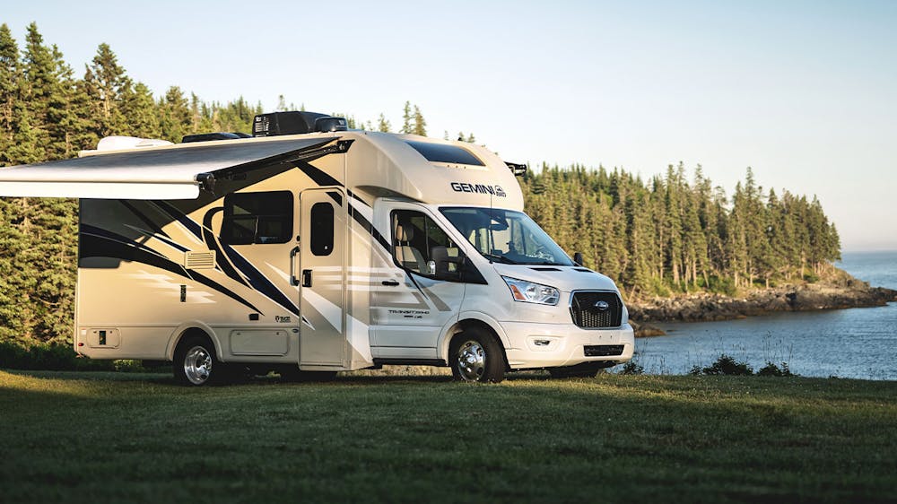 2021 Gemini AWD Class B+ RV all wheel drive lifestyle Maine corporate photo shoot by the ocean