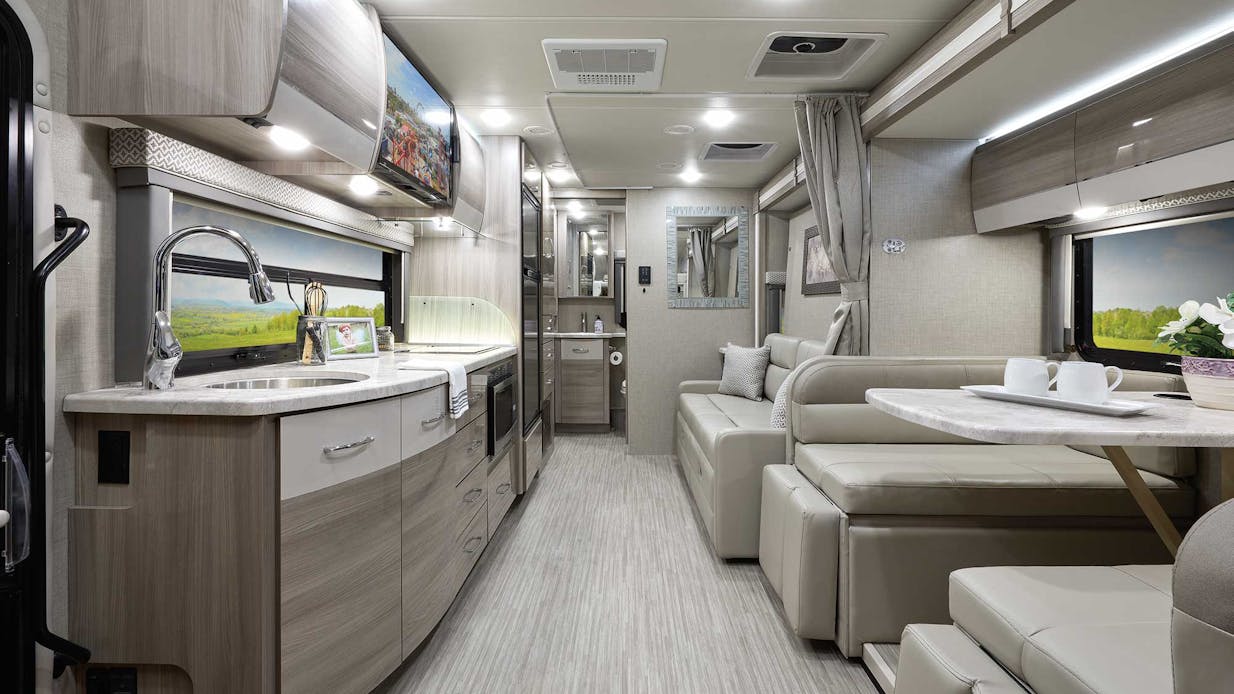 2023 Thor Tiburon Mercedes Sprinter RV 24FB Front to Back - Silver Strand Miami Modern Cabinetry