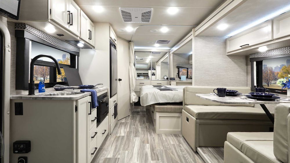 2022 Thor Compass AWD Class B+ RV 23TW Front to Back - Home Collection™ Estate Grey Ivory Coast Cabinetry