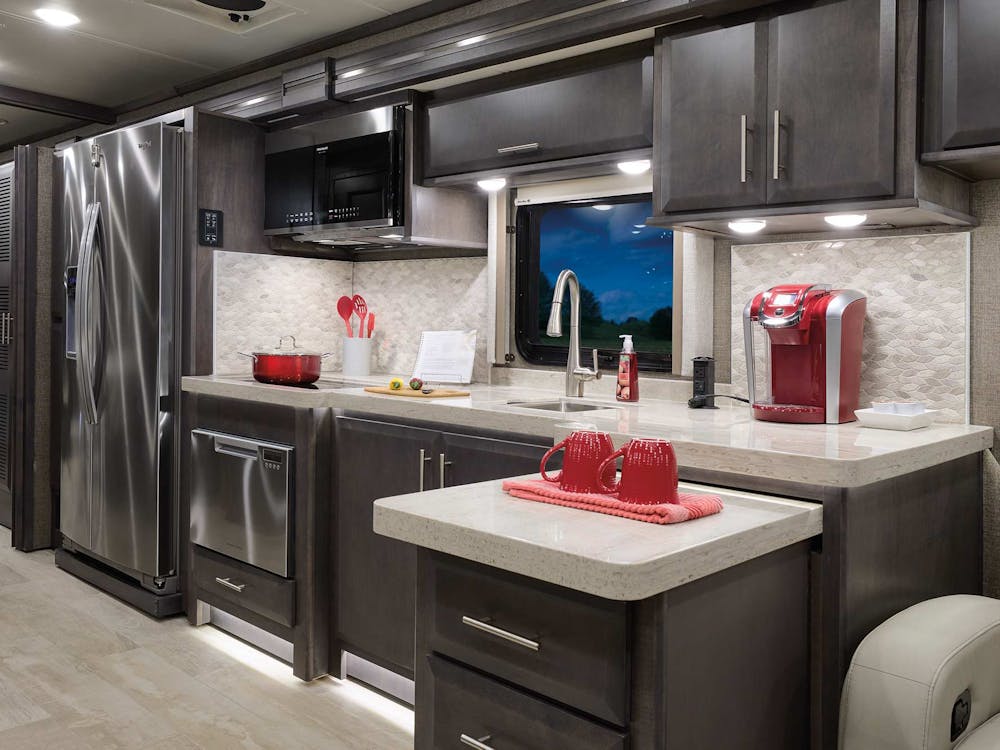 2022 Thor Venetian Class A Diesel Pusher RV F42 Kitchen - Studio Collection™ Vespa Regatta Cabinetry