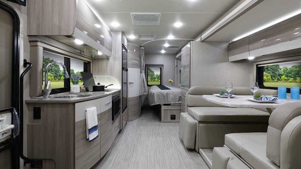 2022 Thor Delano Mercedes Sprinter RV 24TT Front to Back - Black Sable Luxury Grey Cabinetry