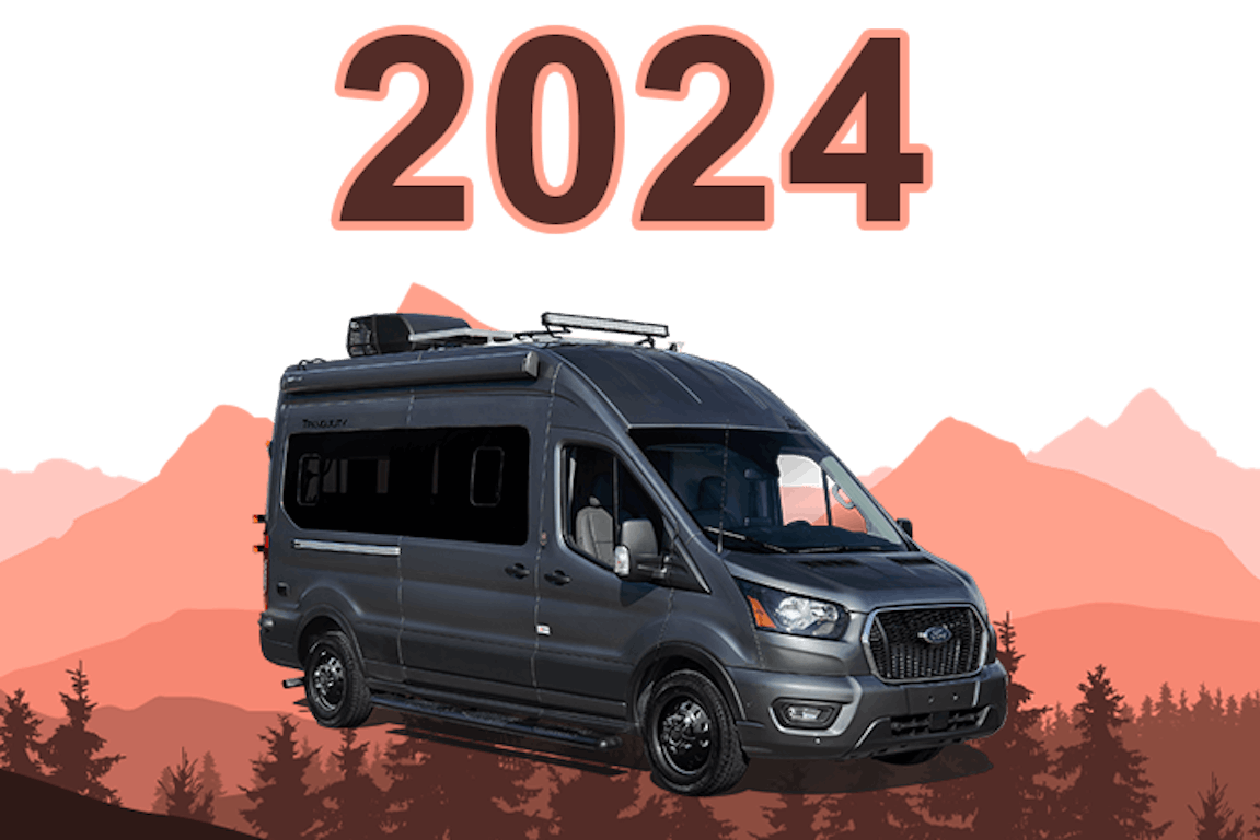 tranquility transit 2024 exterior with trees and mountains in background