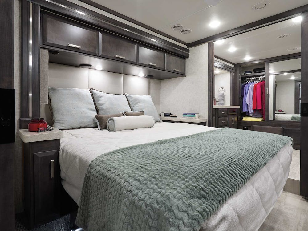 2022 Thor Tuscany Class A Diesel Pusher RV 45MX Tilt-A-View® Bed - Studio Collection™ Portofino Regatta Cabinetry