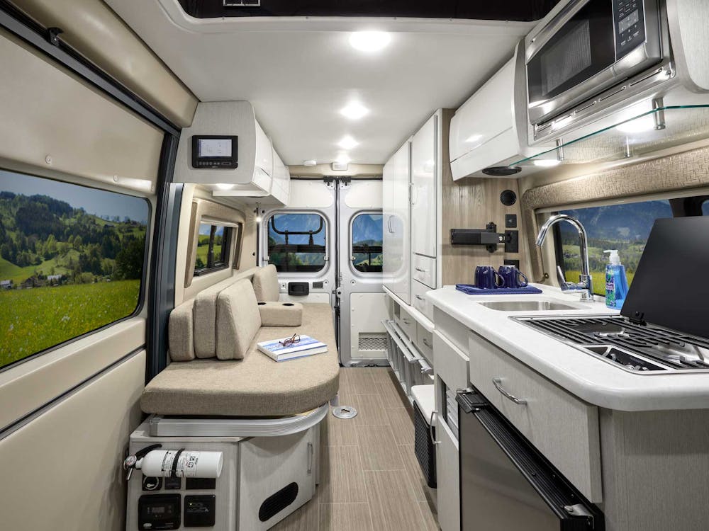 2022 Thor Rize Class B RV 18T Front to Back - Crisp Linen Modern White Cabinetry