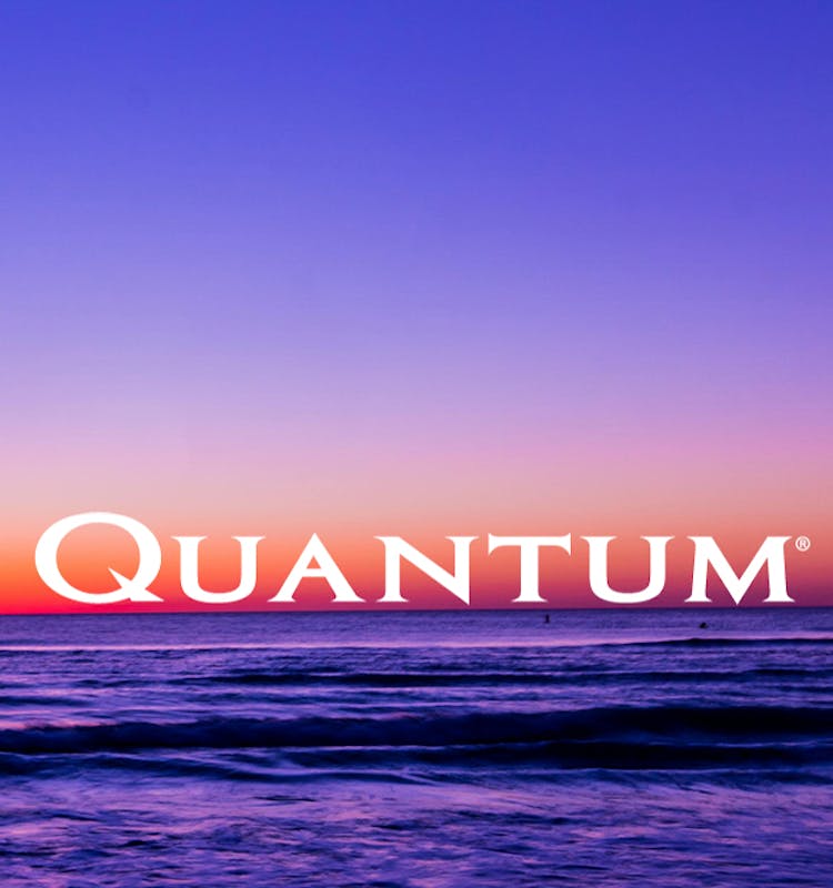 Quantum logo with ocean and sunset