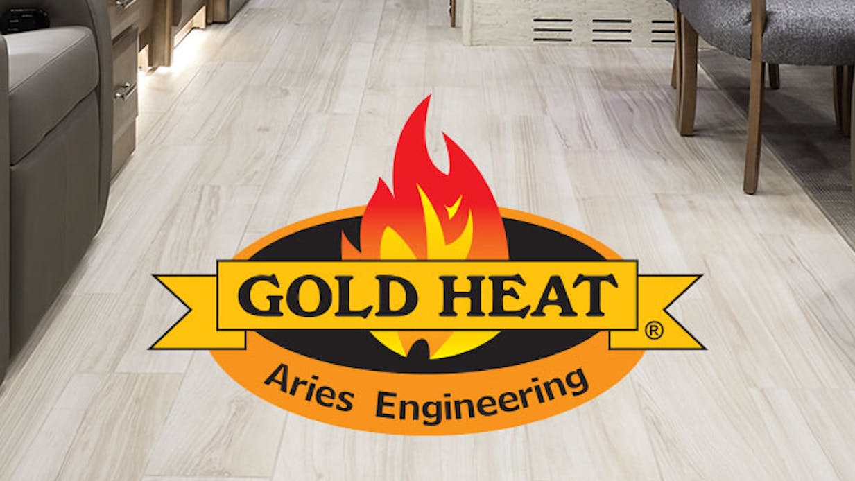 Gold Heat® in floor heating system Thor Tuscany Class A Diesel Pusher RV key feature photo heat in floor